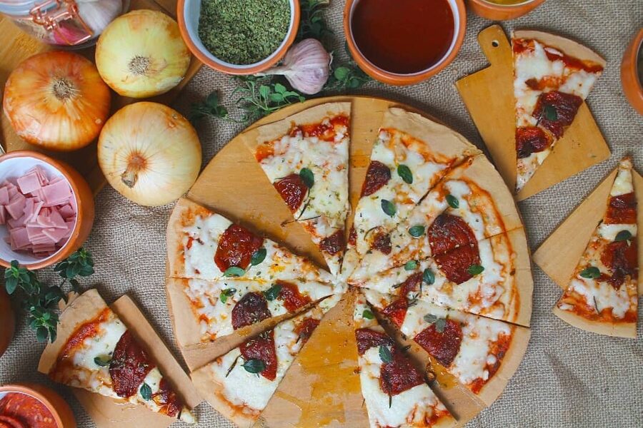 Pizza artesanal vegetaria